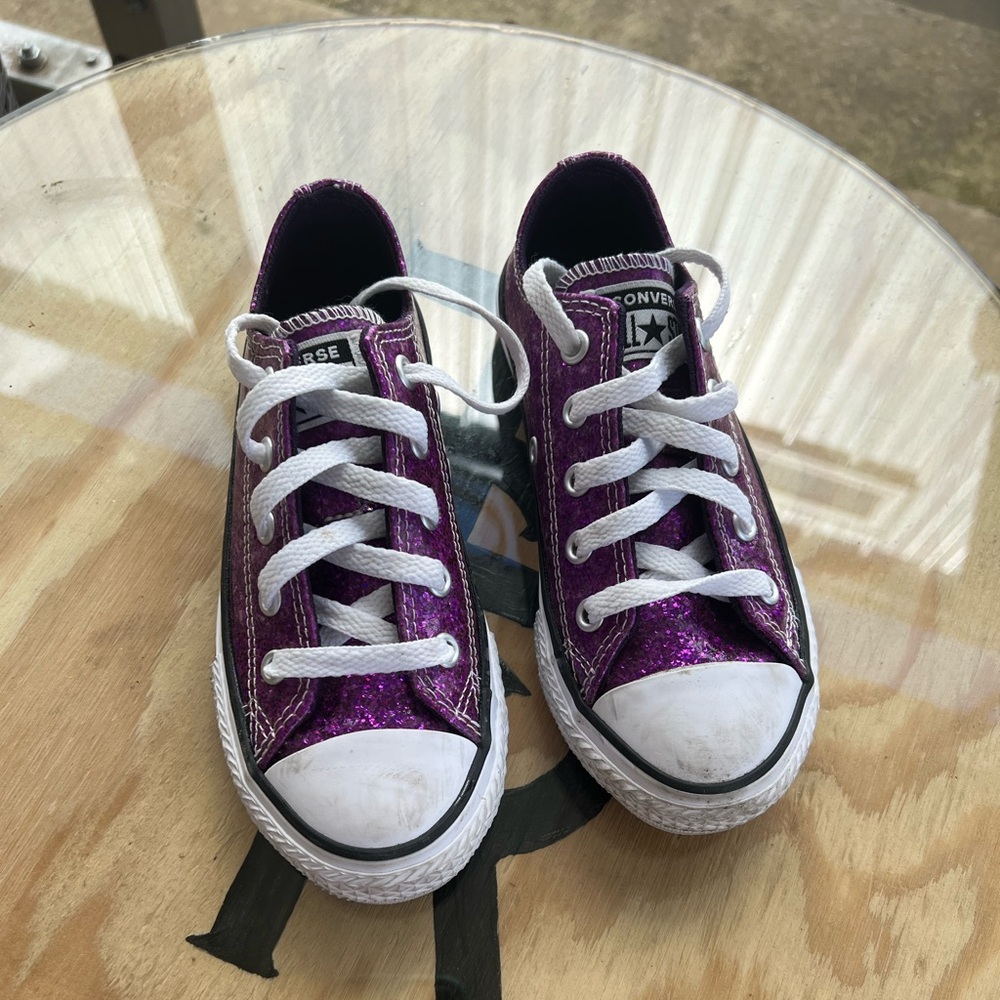 Converse All Stars Purple glitter shoes size 12